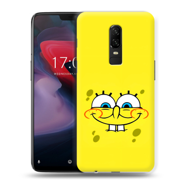 Пластиковый чехол на OnePlus 6 с принтом спанчбоб спанч боб Пластиковый чехол на OnePlus 6 с принтом спанчбоб спанч боб