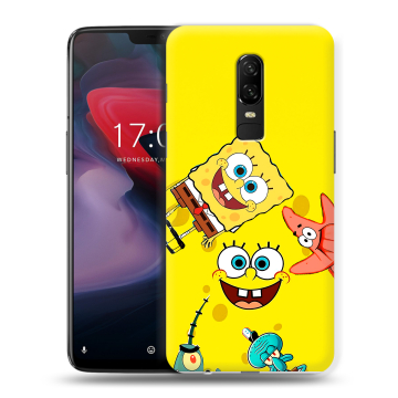 Пластиковый чехол на OnePlus 6 с принтом Спанч боб Спанчбоб Пластиковый чехол на OnePlus 6 с принтом Спанч боб Спанчбоб