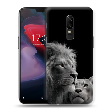 Пластиковый чехол на OnePlus 6 с принтом Лев кошки Пластиковый чехол на OnePlus 6 с принтом Лев кошки