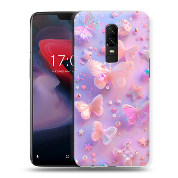 Пластиковый чехол на OnePlus 6 с принтом Бабочки Пластиковый чехол на OnePlus 6 с принтом Бабочки
