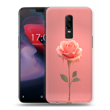 Пластиковый чехол на OnePlus 6 с принтом Розовая роза Пластиковый чехол на OnePlus 6 с принтом Розовая роза