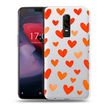 Пластиковый чехол на OnePlus 6 с принтом Сердечки Пластиковый чехол на OnePlus 6 с принтом Сердечки