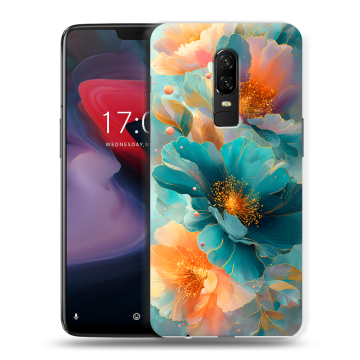 Пластиковый чехол на OnePlus 6 с принтом Цветы Пластиковый чехол на OnePlus 6 с принтом Цветы