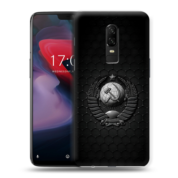 Пластиковый чехол на OnePlus 6 с принтом Герб Флаг СССР Пластиковый чехол на OnePlus 6 с принтом Герб Флаг СССР