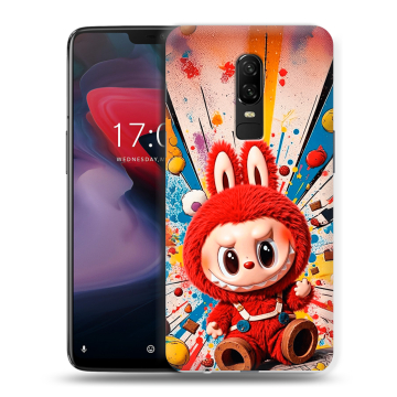Пластиковый чехол на OnePlus 6 с принтом Labubu Лабубу