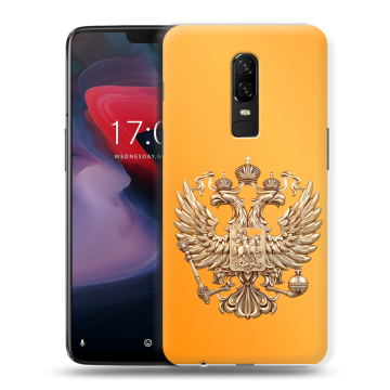 Пластиковый чехол на OnePlus 6 с принтом Герб Флаг России