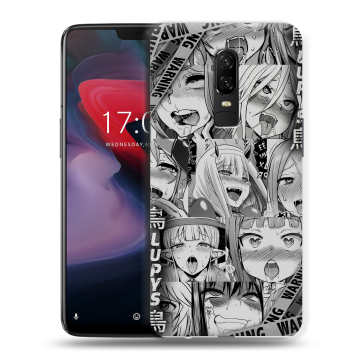 Пластиковый чехол на OnePlus 6 с принтом Ahegao Ахегао Аниме
