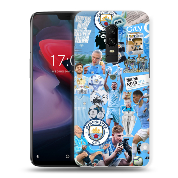 Пластиковый чехол на OnePlus 6 с принтом Man City Манчестер Сити