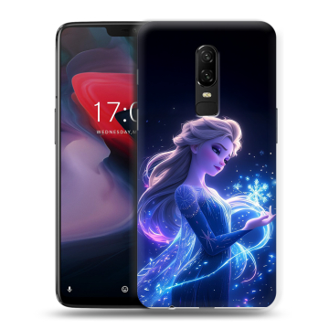 Пластиковый чехол на OnePlus 6 с принтом Холодное сердце Frozen