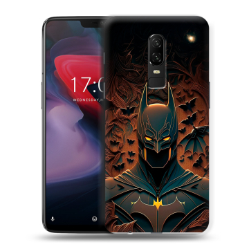 Пластиковый чехол на OnePlus 6 с принтом Batman Бэтмен