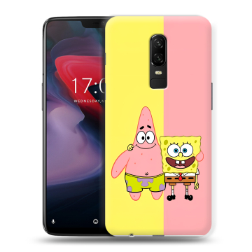 Пластиковый чехол на OnePlus 6 с принтом Спанч боб Спанчбоб