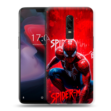 Пластиковый чехол на OnePlus 6 с принтом Spiderman Человек паук