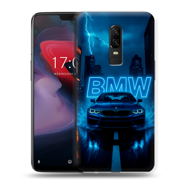 Пластиковый чехол на OnePlus 6 с принтом BMW БМВ