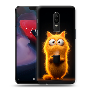 Пластиковый чехол на OnePlus 6 с принтом Смешной кот