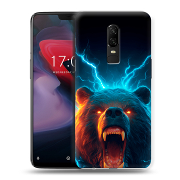 Пластиковый чехол на OnePlus 6 с принтом Медведь