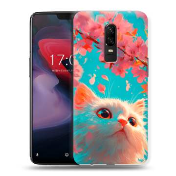 Пластиковый чехол на OnePlus 6 с принтом Красивый кот