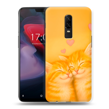 Пластиковый чехол на OnePlus 6 с принтом Милые котята Пластиковый чехол на OnePlus 6 с принтом Милые котята