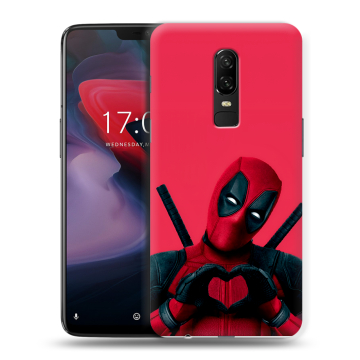 Пластиковый чехол на OnePlus 6 с принтом Дедпул Deadpool Пластиковый чехол на OnePlus 6 с принтом Дедпул Deadpool