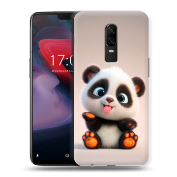 Пластиковый чехол на OnePlus 6 с принтом милая панда