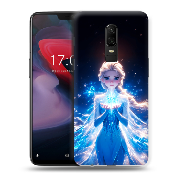 Пластиковый чехол на OnePlus 6 с принтом Холодное сердце Frozen