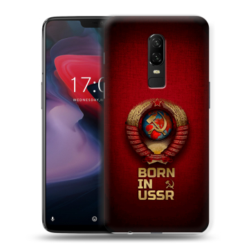 Пластиковый чехол на OnePlus 6 с принтом Флаг Герб СССР
