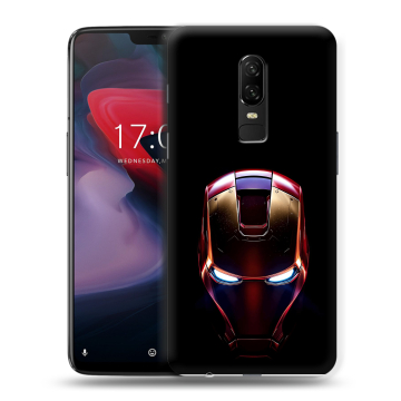 Пластиковый чехол на OnePlus 6 с принтом IronMan Железный человек