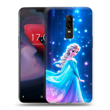 Пластиковый чехол на OnePlus 6 с принтом Холодное сердце Frozen