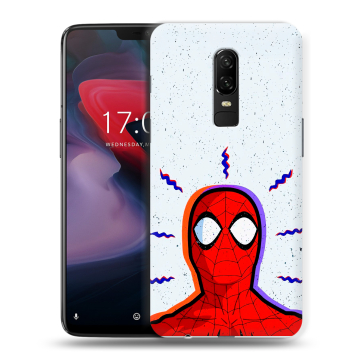 Пластиковый чехол на OnePlus 6 с принтом Spiderman Человек паук