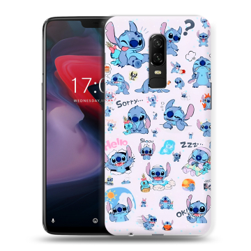Пластиковый чехол на OnePlus 6 с принтом Лило и Стич Пластиковый чехол на OnePlus 6 с принтом Лило и Стич