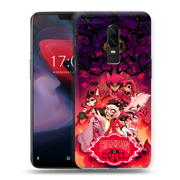 Пластиковый чехол на OnePlus 6 с принтом Hazbin Hotel Отель Хазбин