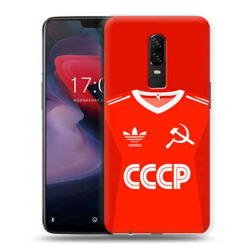 Пластиковый чехол на OnePlus 6 с принтом Флаг Герб СССР
