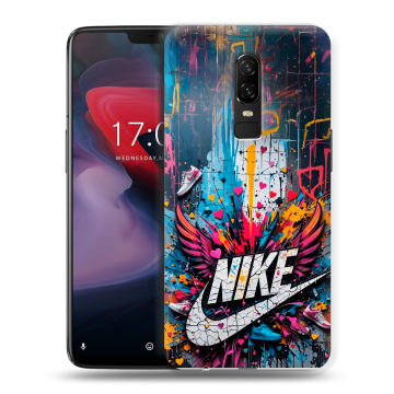 Пластиковый чехол на OnePlus 6 с принтом Nike Найк Пластиковый чехол на OnePlus 6 с принтом Nike Найк