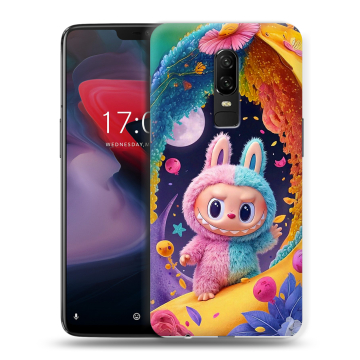 Пластиковый чехол на OnePlus 6 с принтом Labubu Лабубу Пластиковый чехол на OnePlus 6 с принтом Labubu Лабубу