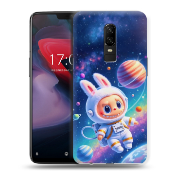 Пластиковый чехол на OnePlus 6 с принтом Labubu Лабубу Пластиковый чехол на OnePlus 6 с принтом Labubu Лабубу