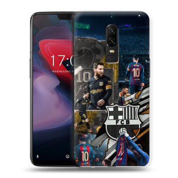 Пластиковый чехол на OnePlus 6 с принтом Messi Barcelona