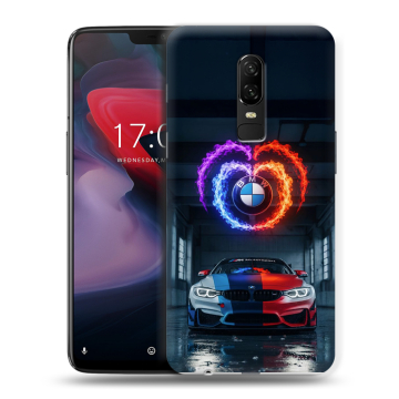 Пластиковый чехол на OnePlus 6 с принтом BMW БМВ