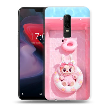 Пластиковый чехол на OnePlus 6 с принтом Labubu Лабубу