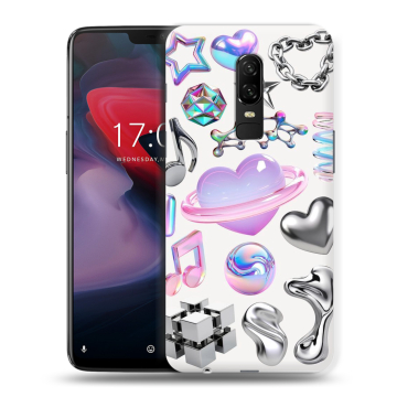 Пластиковый чехол на OnePlus 6 с принтом Y2K Пластиковый чехол на OnePlus 6 с принтом Y2K