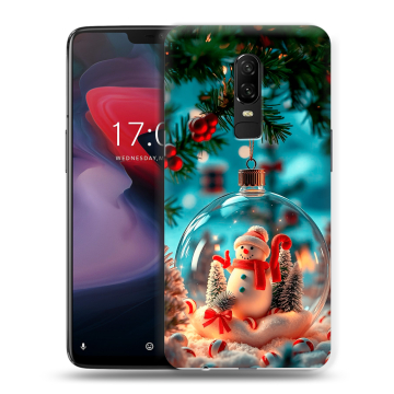 Пластиковый чехол на OnePlus 6 с принтом Новый год