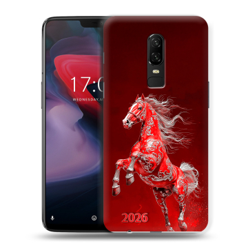 Пластиковый чехол на OnePlus 6 с принтом Новый год