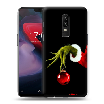 Пластиковый чехол на OnePlus 6 с принтом Новый год Гринч