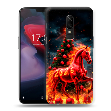 Пластиковый чехол на OnePlus 6 с принтом Новый год