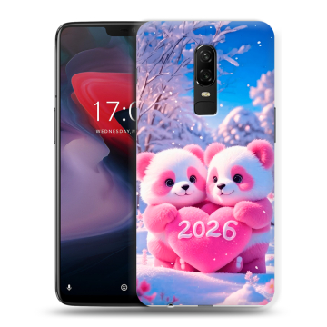 Пластиковый чехол на OnePlus 6 с принтом Новый год