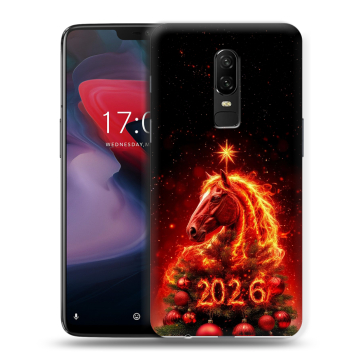 Пластиковый чехол на OnePlus 6 с принтом Новый год
