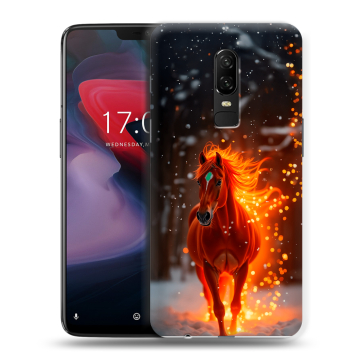 Пластиковый чехол на OnePlus 6 с принтом Новый год