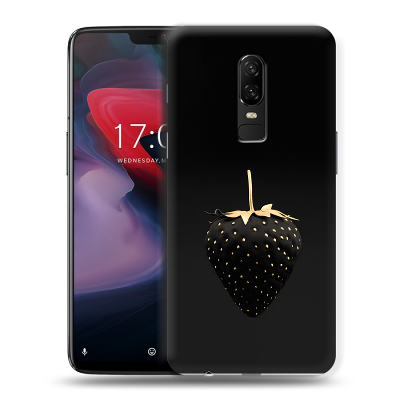 Пластиковый чехол на OnePlus 6 с принтом Черная клубника Пластиковый чехол на OnePlus 6 с принтом Черная клубника