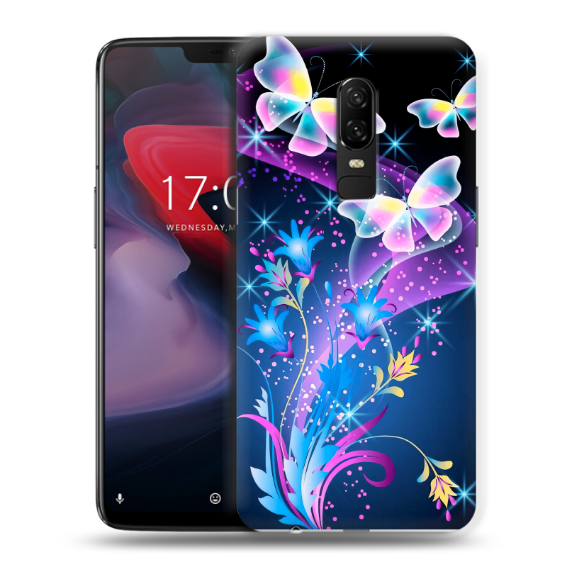 Пластиковый чехол на OnePlus 6 с принтом Бабочки Пластиковый чехол на OnePlus 6 с принтом Бабочки