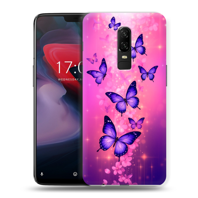 Пластиковый чехол на OnePlus 6 с принтом Бабочки Пластиковый чехол на OnePlus 6 с принтом Бабочки
