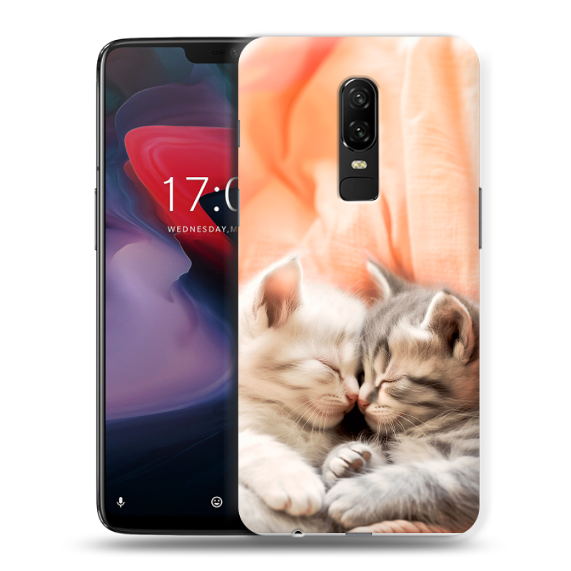 Пластиковый чехол на OnePlus 6 с принтом Котята Пластиковый чехол на OnePlus 6 с принтом Котята