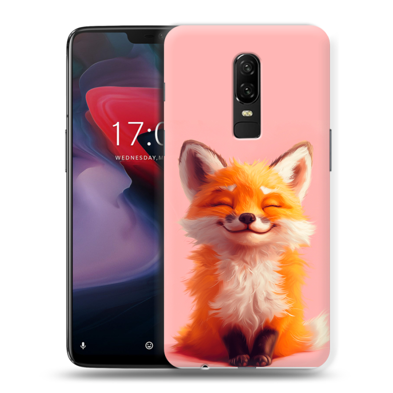 Пластиковый чехол на OnePlus 6 с принтом милая лиса Пластиковый чехол на OnePlus 6 с принтом милая лиса